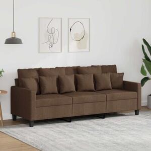 Sofa 3-osobowa, brÄ zowa, 180 cm, tapicerowana tkaninÄ