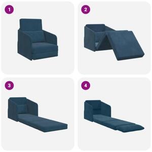 Sofa bed niebieski 65 x 80 x 83 cm aksamit