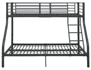 Rama łóżka piętrowego, czarna, metalowa, 140x200 cm/90x200 cm