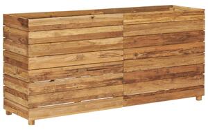 Podwyższona donica 150x40x72 cm, drewno tekowe z odzysku i stal