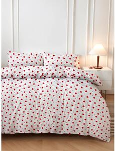 Czerwono-biała pościel dwuosobowa 200x200 cm Love Heart – Mijolnir
