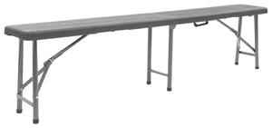 Składane ławki ogrodowe, 2 szt., 180 cm, HDPE, czarne
