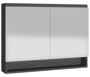 Szafka łazienkowa z lustrem, 80x15x60 cm, mdf, antracytowa
