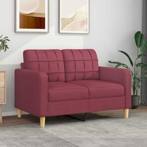 Sofa 2-osobowa, winna czerwieÅ, 120 cm, tapicerowana tkaninÄ