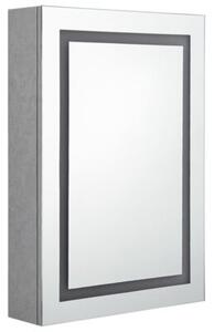 Szafka łazienkowa z lustrem i LED, szarość betonu, 50x13x70 cm