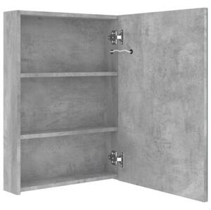 Szafka łazienkowa z lustrem i LED, szarość betonu, 50x13x70 cm