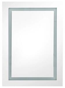 Szafka łazienkowa z lustrem i LED, szarość betonu, 50x13x70 cm