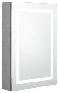 Szafka łazienkowa z lustrem i LED, szarość betonu, 50x13x70 cm