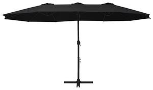 Parasol ogrodowy na słupku aluminiowym, 460 x 270 cm, czarny