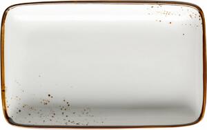 Mäser Prostokątny talerz Pintar White brązowekropki 21 x 13 x 3 cm