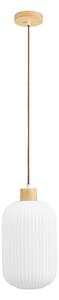 Biała lampa wisząca ze szklanym kloszem ø 20 cm Argalo – House Nordic