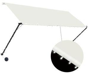 Markiza zwijana z LED, 250 x 150 cm, kremowa
