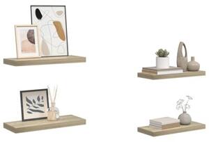 Półki ścienne, 4 szt., kolor dębowy, 60x23,5x3,8 cm, mdf