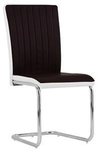Wspornikowe krzesła stołowe, 2 szt., brązowe, sztuczna skóra