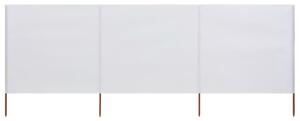 Parawan 3-skrzydłowy z tkaniny, 400x160 cm, piaskowy biały