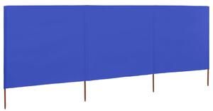 Parawan 3-skrzydłowy z tkaniny, 400x80 cm, błękit lazur
