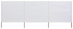 Parawan 3-skrzydłowy z tkaniny, 400x80 cm, piaskowy biały