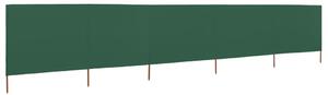 Parawan 5-skrzydłowy z tkaniny, 600x120 cm, zielony