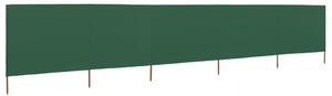 Parawan 5-skrzydłowy z tkaniny, 600x80 cm, zielony