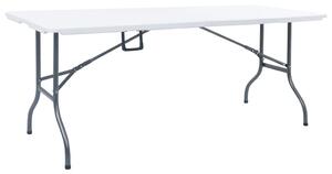 Składany stół ogrodowy, biały, 180x72x72 cm, HDPE