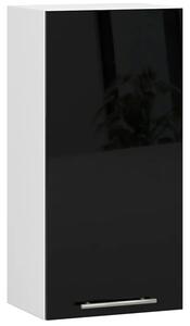 Czarna górna szafka kuchenna z półkami C1-Z22