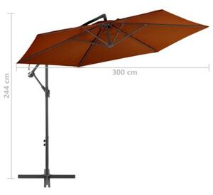 Parasol wiszący z aluminiowym słupkiem, 300 cm, terakota