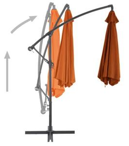 Parasol wiszący z aluminiowym słupkiem, 300 cm, terakota