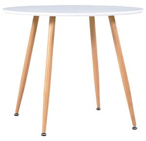 Stół do jadalni, kolor biały i dębowy, 90 x 73,5 cm, MDF