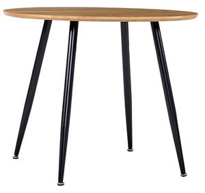 Stół do jadalni, kolor dębowy i czarny, 90 x 73,5 cm, MDF