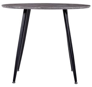 Stół do jadalni, kolor betonowy i czarny, 90 x 73,5 cm, MDF