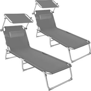 TecTake GmbH 2 leżaki plażowe chloé - szary