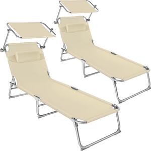 TecTake GmbH 2 leżaki plażowe chloé - beżowy