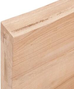 Półka, brązowa, 80x30x(2-6) cm, lakierowane lite drewno dębowe