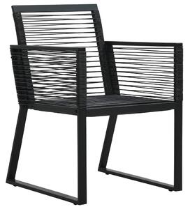 Krzesła ogrodowe, 2 szt., czarne, rattan PVC
