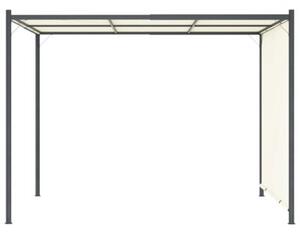 Pergola z regulowanym dachem, śmietankowa, 3x3 m, stalowa