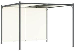 Pergola z regulowanym dachem, śmietankowa, 3x3 m, stalowa