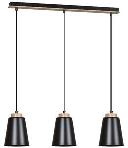 BOLERO 3 BLACK 442/3 wisząca lampa styl skandynawski drewno czarna