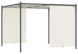 Pergola z regulowanym dachem, śmietankowa, 3x3 m, stalowa