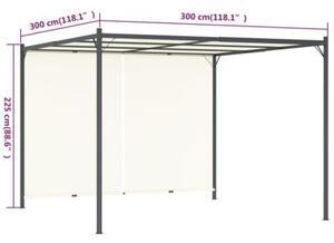 Pergola z regulowanym dachem, śmietankowa, 3x3 m, stalowa