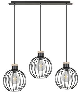 BARBADO 3 BLACK 754/3 lampa wisząca loft skandynawska drewno