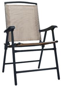 Składane krzesła ogrodowe, 2 szt., tworzywo textilene, taupe