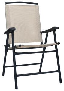 Składane krzesła ogrodowe, 2 szt., tworzywo textilene, kremowe