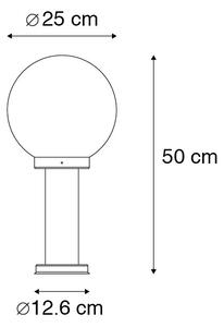 Zewnetrzna Stojąca lampa zewnętrzna czarna z przezroczystą kulą 50 cm IP44 - Sfera Oswietlenie zewnetrzne