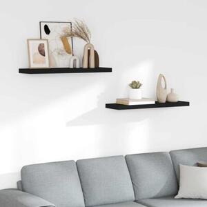 Półki ścienne, 2 szt., czarne, 80 x 23,5 x 3,8 cm, mdf