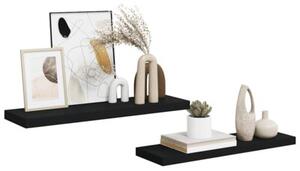 Półki ścienne, 2 szt., czarne, 80 x 23,5 x 3,8 cm, mdf