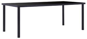 Stół jadalniany, czarny, 200 x 100 x 75 cm, hartowane szkło