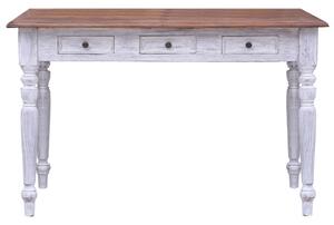 Biurko z szufladami, białe, 117x57x75 cm, lite drewno z odzysku
