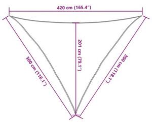 Żagiel przeciwsłoneczny, 160 g/m², kremowy, 3x3x4,2 m, hdpe