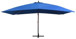 Wiszący parasol na drewnianym słupku, 400x300 cm, niebieski