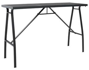 Ogrodowy stół barowy, czarny, 180x60x110 cm, szkło hartowane